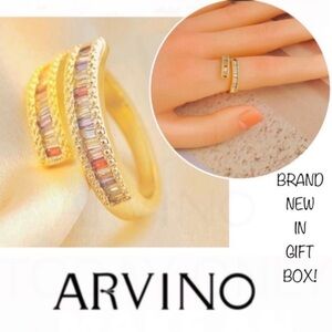 NIB Arvino Amethyst 18k Gold wrap svelte wrap ring